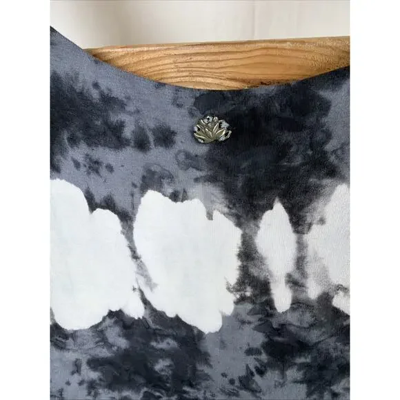 NWT Zen Knits Gray Tie Dyed Scoop Neck A-Line Midi Tank Dress #0880 Size L - Picture 3 of 5